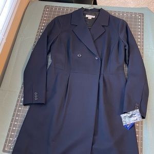 Pendleton long sleeve navy blue double breasted wool dress, size 8